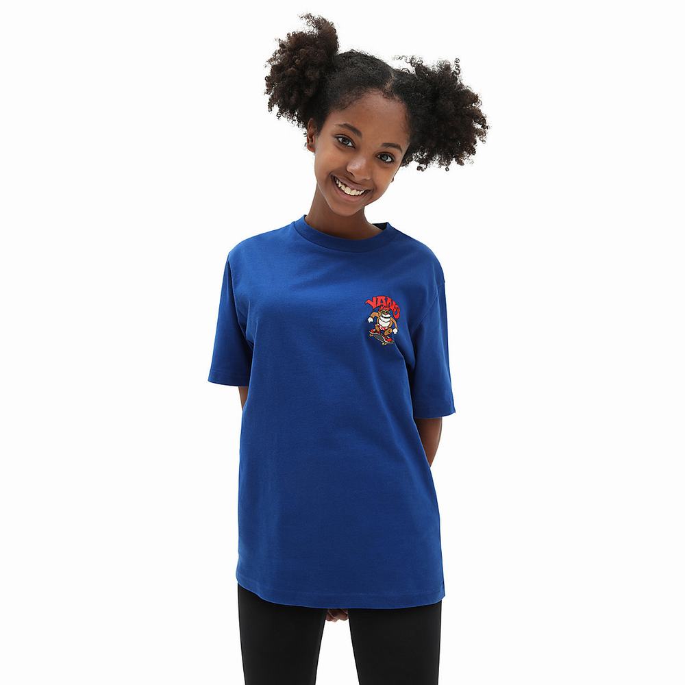 Kids' Vans APESK8ER (8-14 years) T Shirts Blue | USA84325