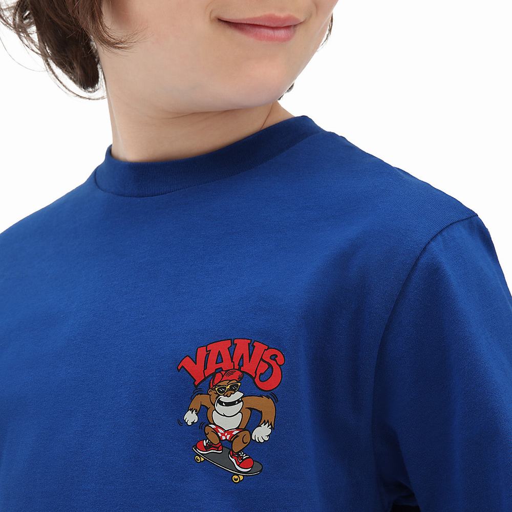 Kids' Vans APESK8ER (8-14 years) T Shirts Blue | USA84325