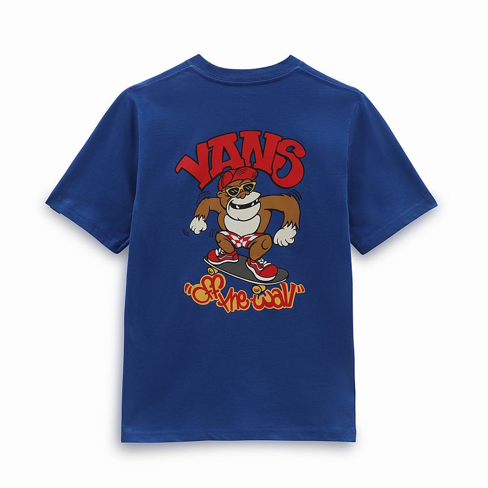 Kids' Vans APESK8ER (8-14 years) T Shirts Blue | USA84325