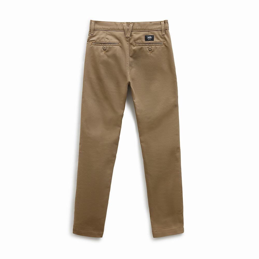 Kids' Vans Authentic Chino (8-14 years) Pants Brown | USA17063