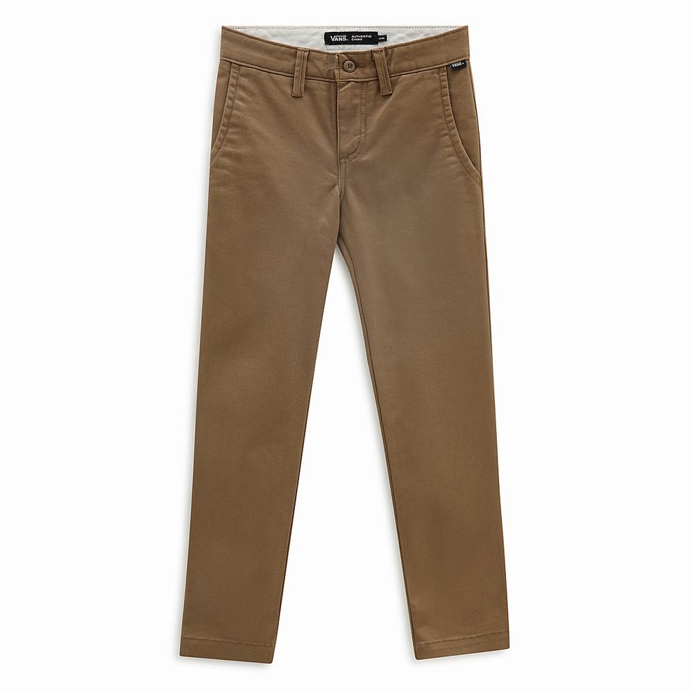 Kids\' Vans Authentic Chino Stretch (8-14+ years) Pants Brown | USA60738