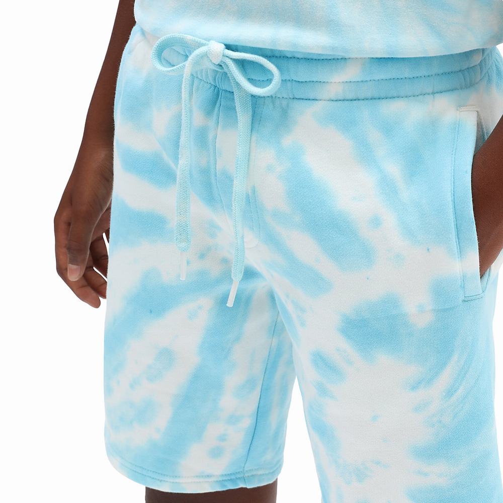 Kids' Vans BURST TIE DYE FLEECE SHORT AQUATIC-TIE DYE Shorts Blue | USA58946