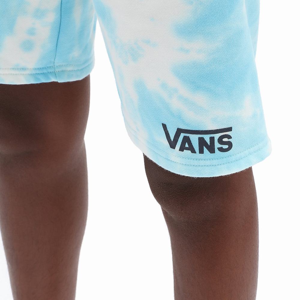 Kids' Vans BURST TIE DYE FLEECE SHORT AQUATIC-TIE DYE Shorts Blue | USA58946