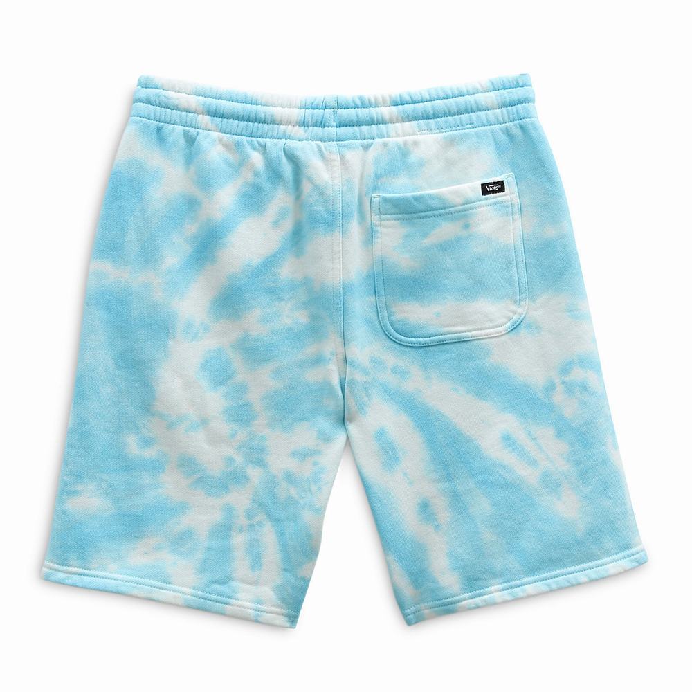 Kids' Vans BURST TIE DYE FLEECE SHORT AQUATIC-TIE DYE Shorts Blue | USA58946