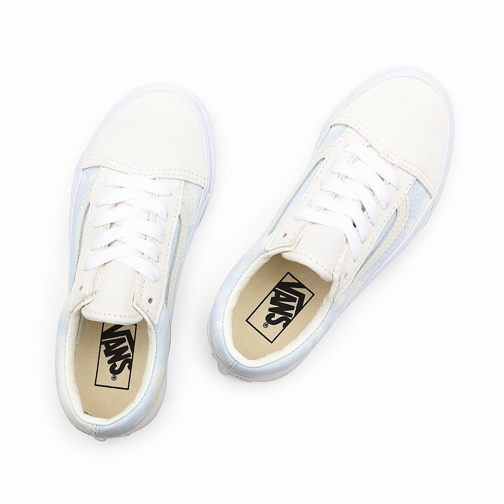 Kids' Vans Bleach Wash Old Skool (4-8 years) Sneakers White | USA09862