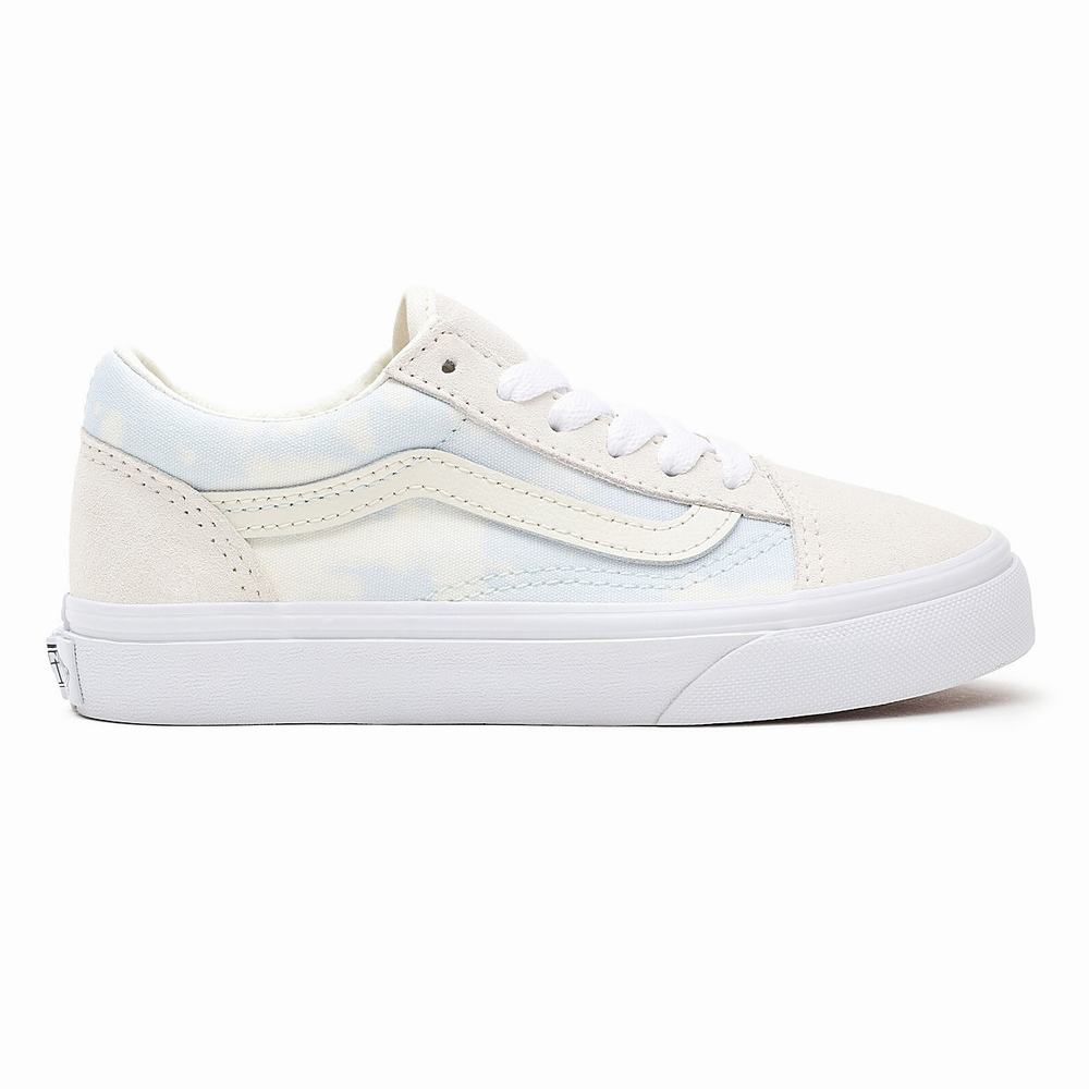 Kids' Vans Bleach Wash Old Skool (4-8 years) Sneakers White | USA09862