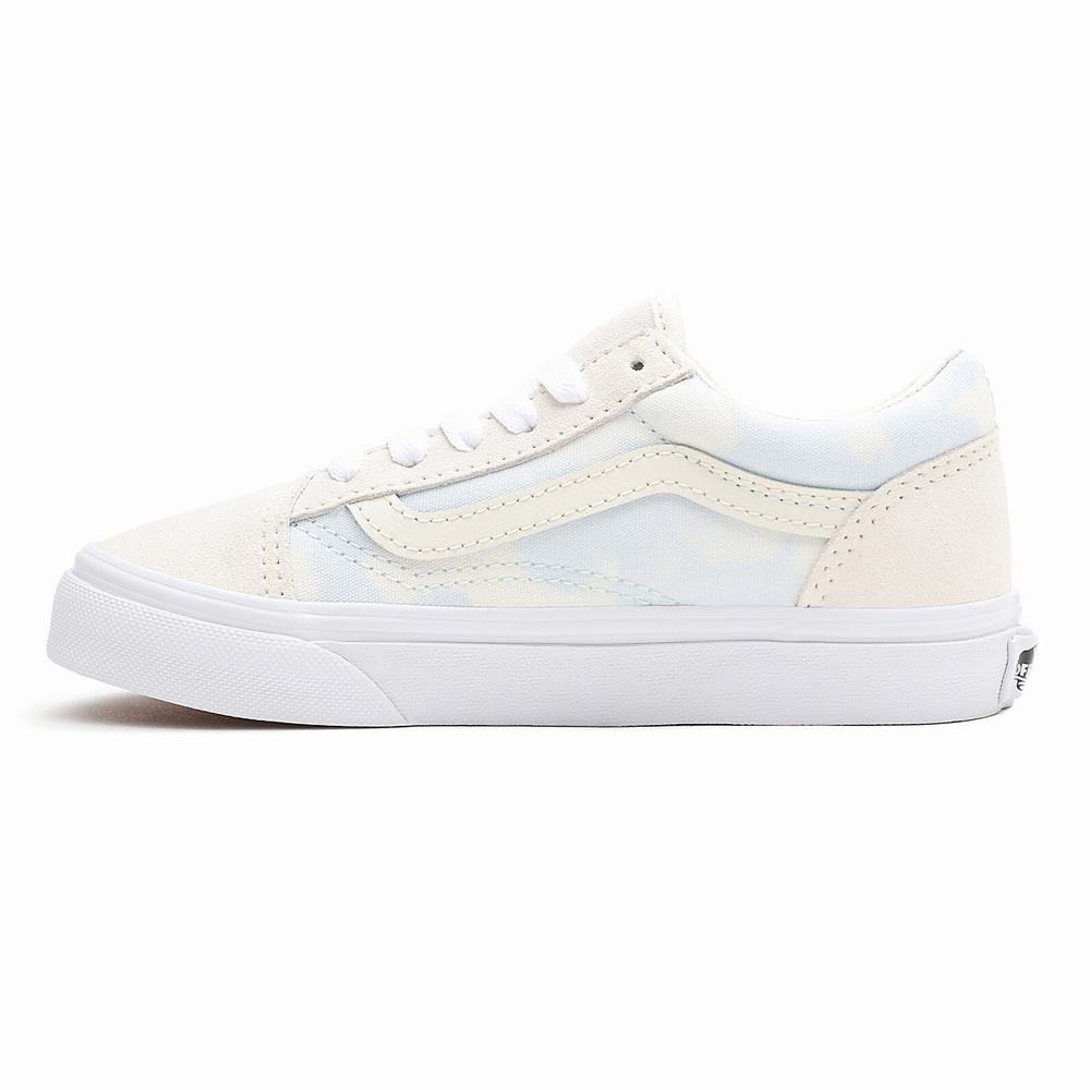 Kids' Vans Bleach Wash Old Skool (4-8 years) Sneakers White | USA09862