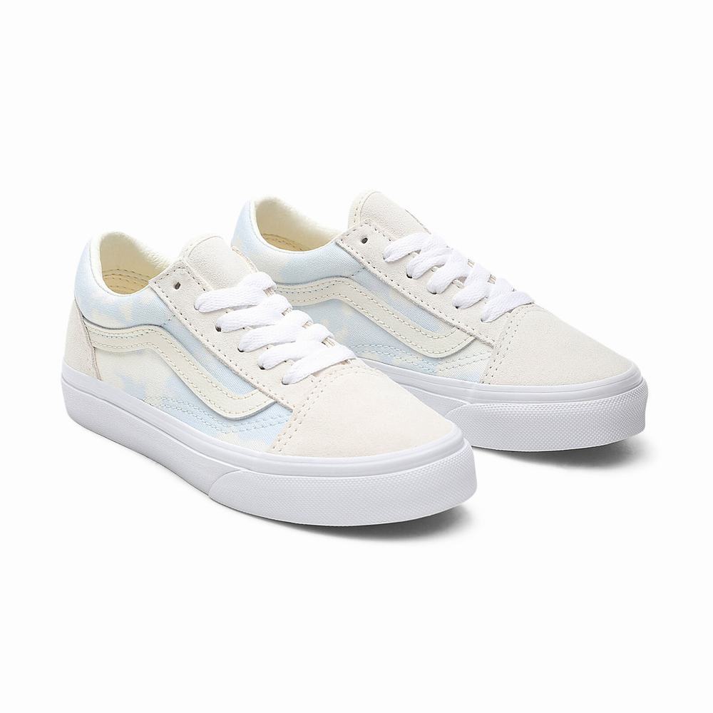 Kids\' Vans Bleach Wash Old Skool (4-8 years) Sneakers White | USA09862