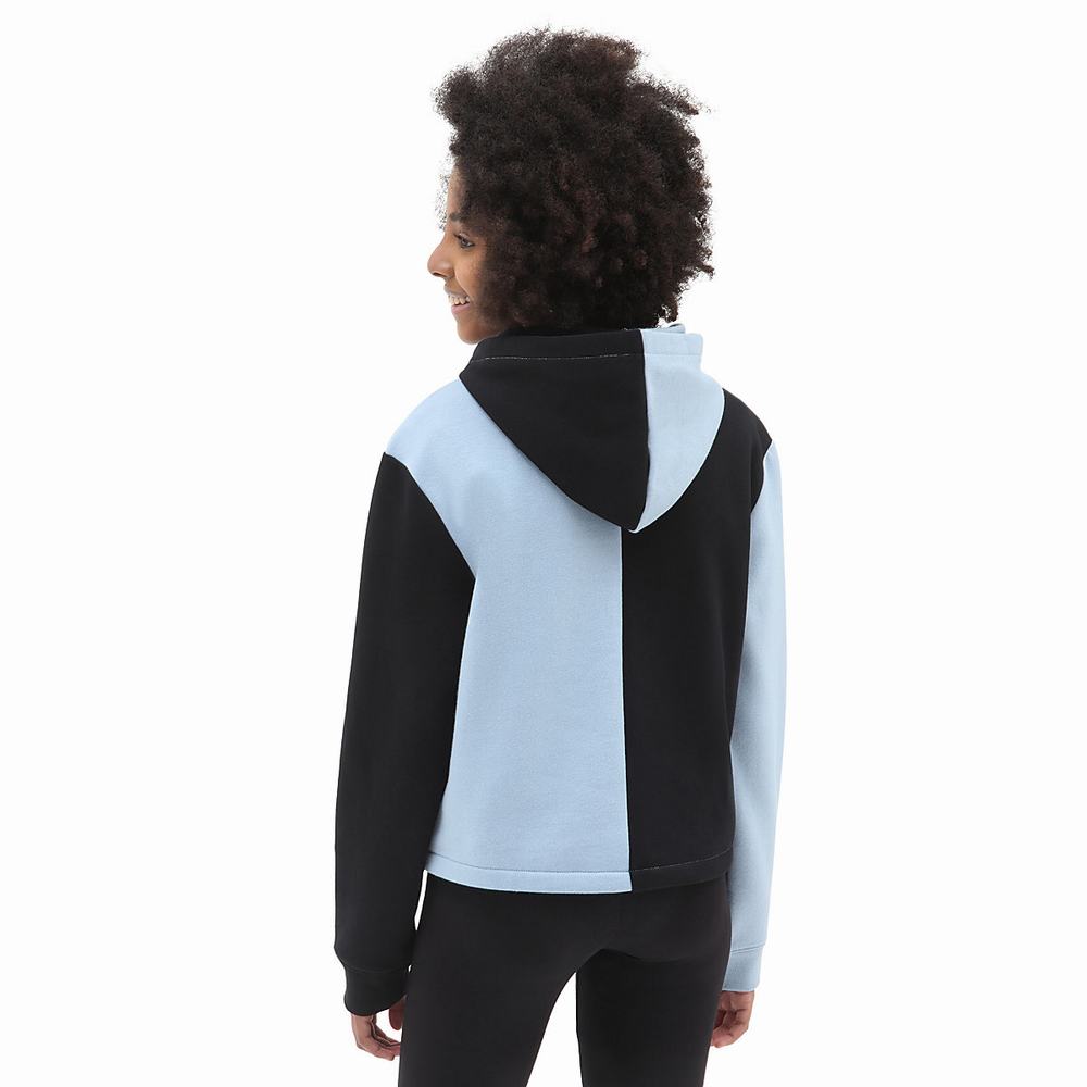 Kids' Vans Block It Crop (8-14 years) Hoodie Blue | USA19568