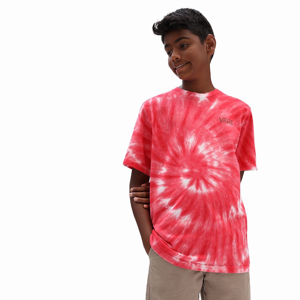 Kids\' Vans Burst Tie Dye (8-14 years) T Shirts Red | USA85923