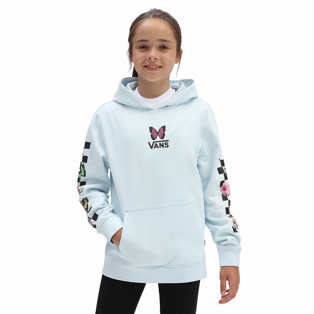 Kids\' Vans Butterfly Floral (8-14 years) Hoodie Blue | USA85026