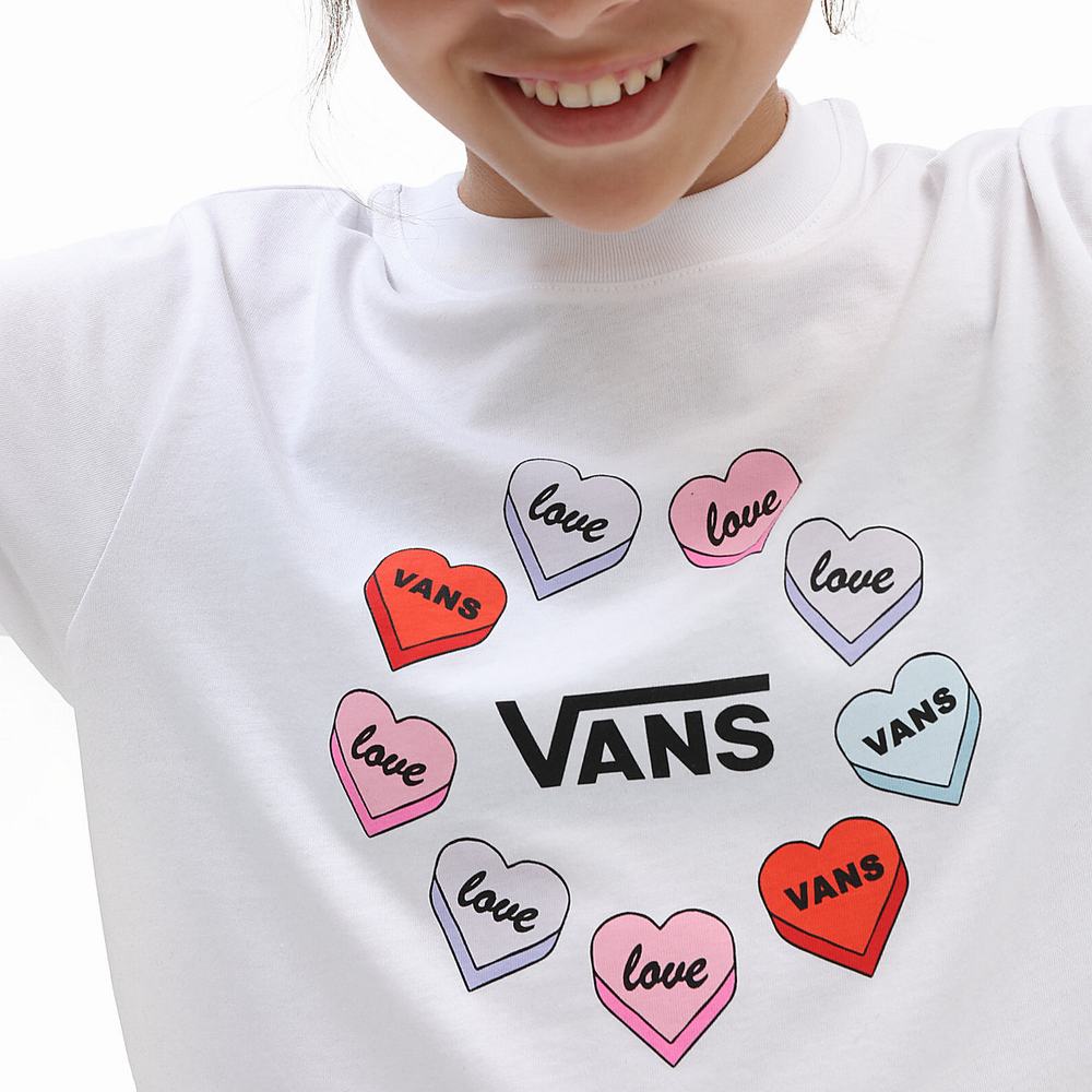 Kids' Vans Candy Hearts (8-14 years) T Shirts White | USA19052