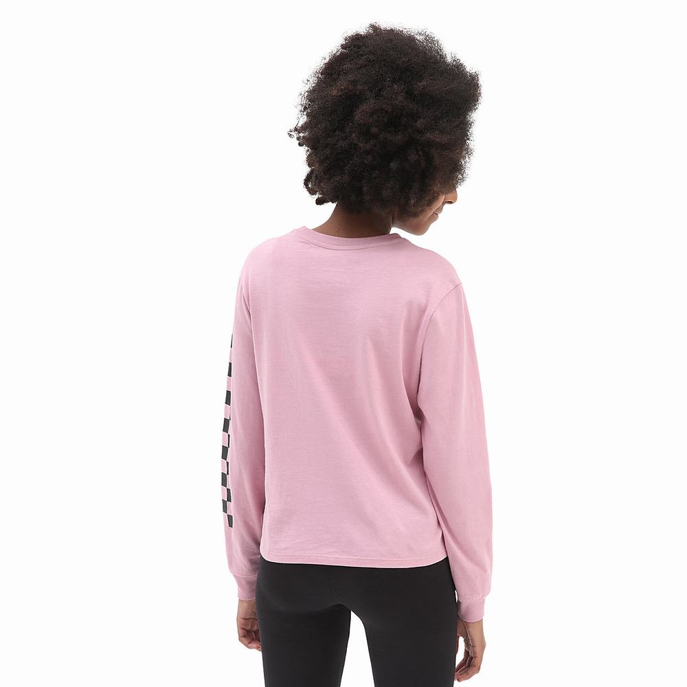 Kids' Vans Chalkboard Long Sleeve Shorty (8-14 years) T Shirts Pink | USA03869