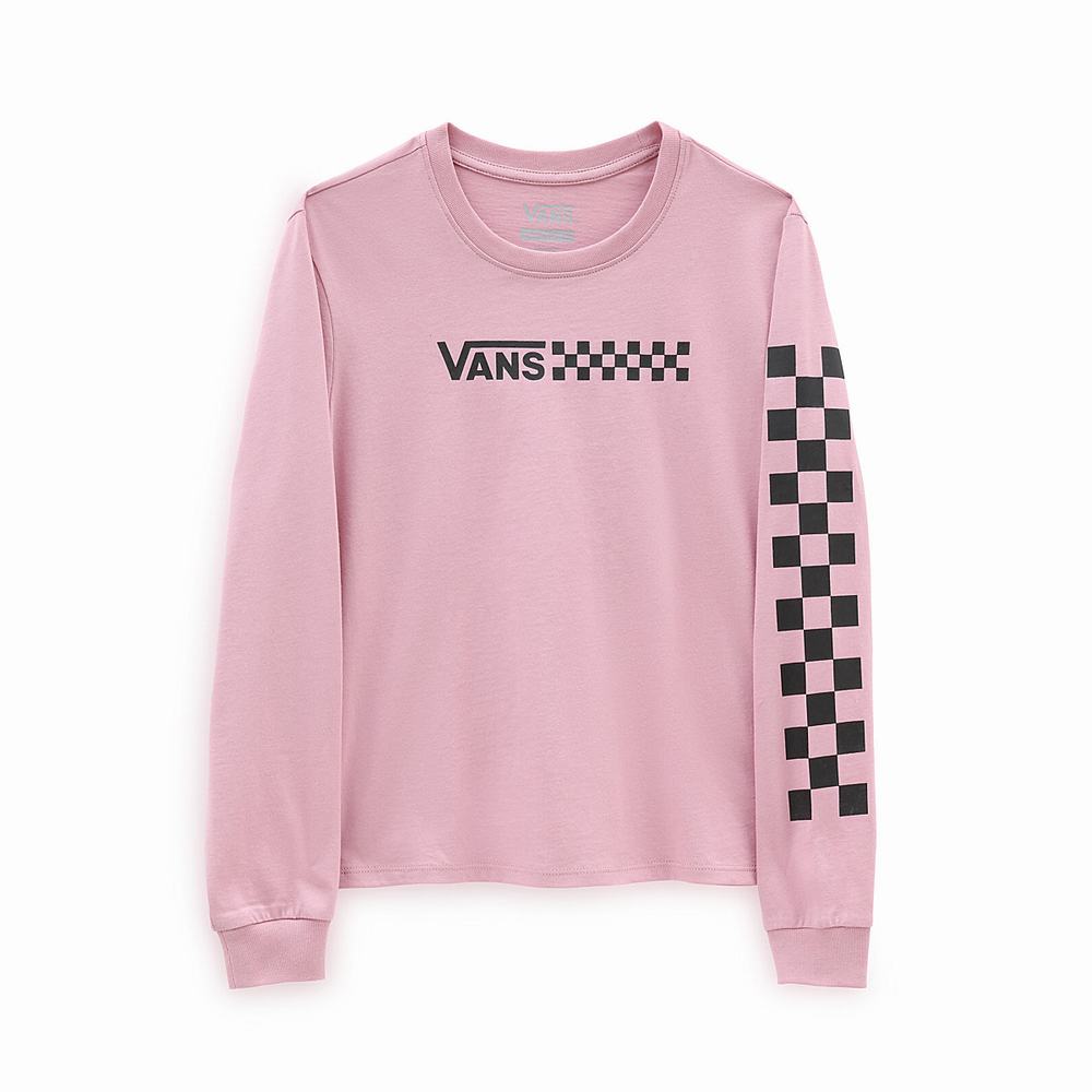 Kids' Vans Chalkboard Long Sleeve Shorty (8-14 years) T Shirts Pink | USA03869