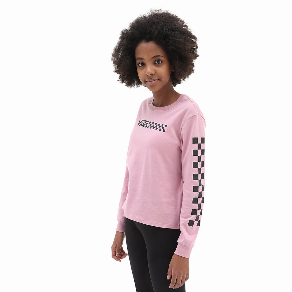 Kids\' Vans Chalkboard Long Sleeve Shorty (8-14 years) T Shirts Pink | USA03869