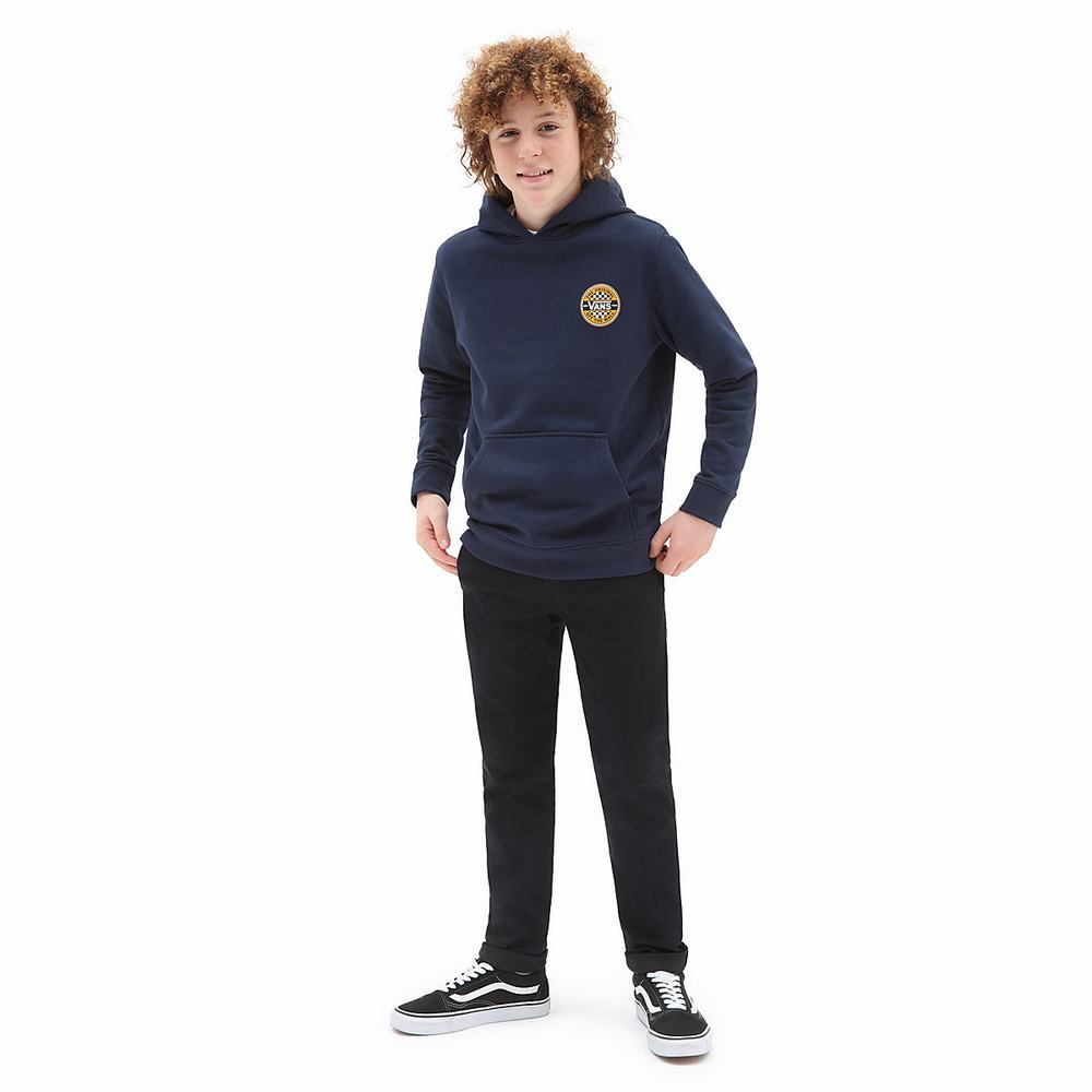 Kids' Vans Circled Checker (8-14 years) Hoodie Blue | USA62354