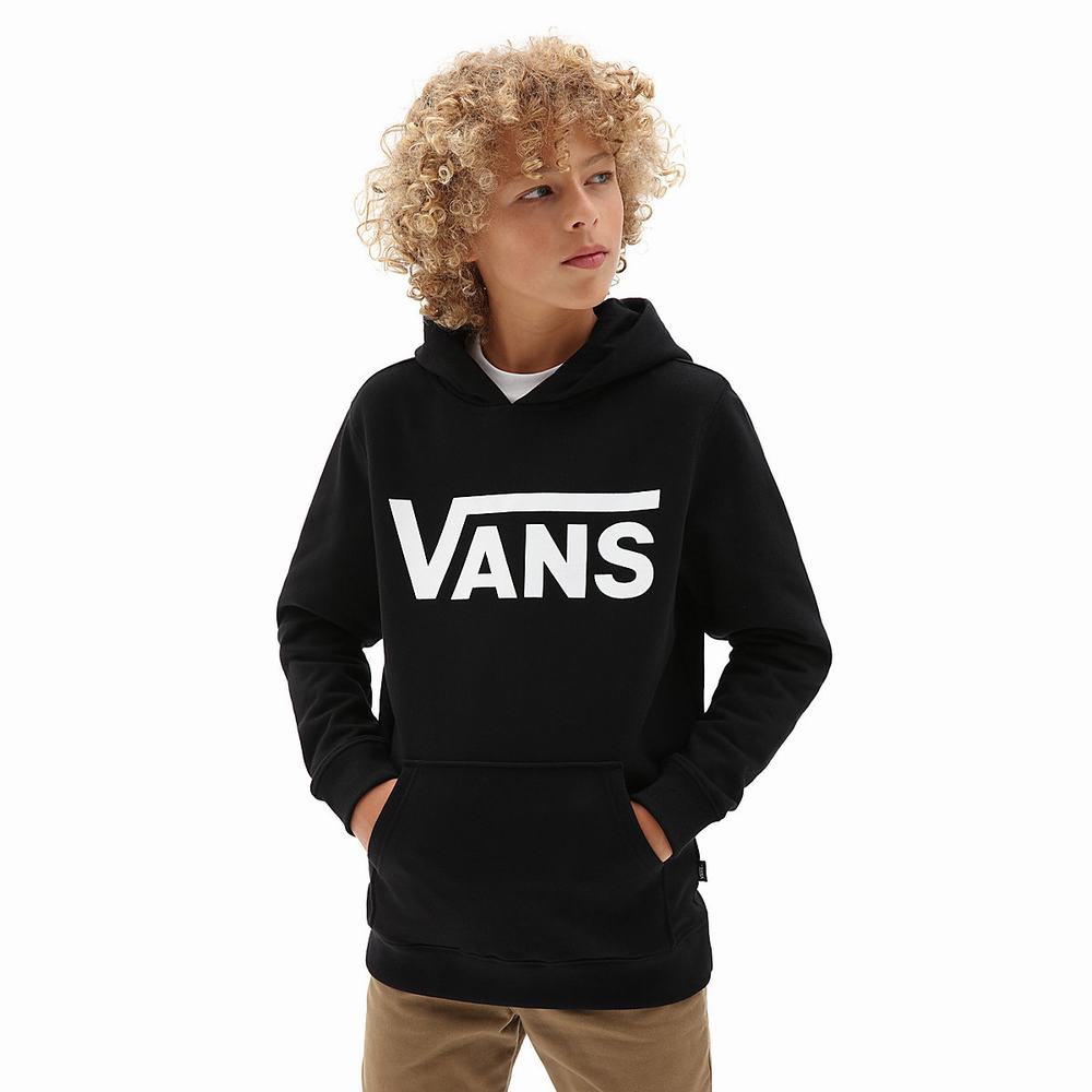 Kids\' Vans Classic (8-14+ years) Hoodie Black / White | USA21670