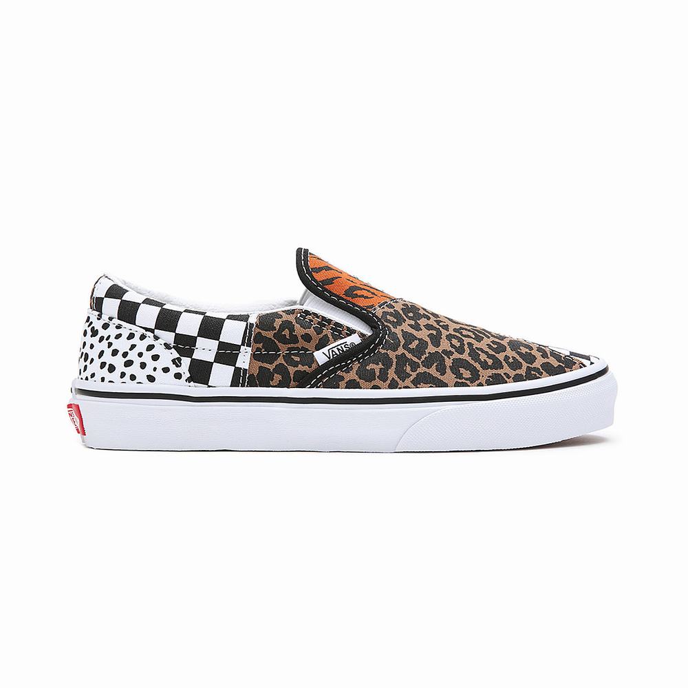 Kids' Vans Classic (8-14 years) Slip On Shoes Black / White | USA12849