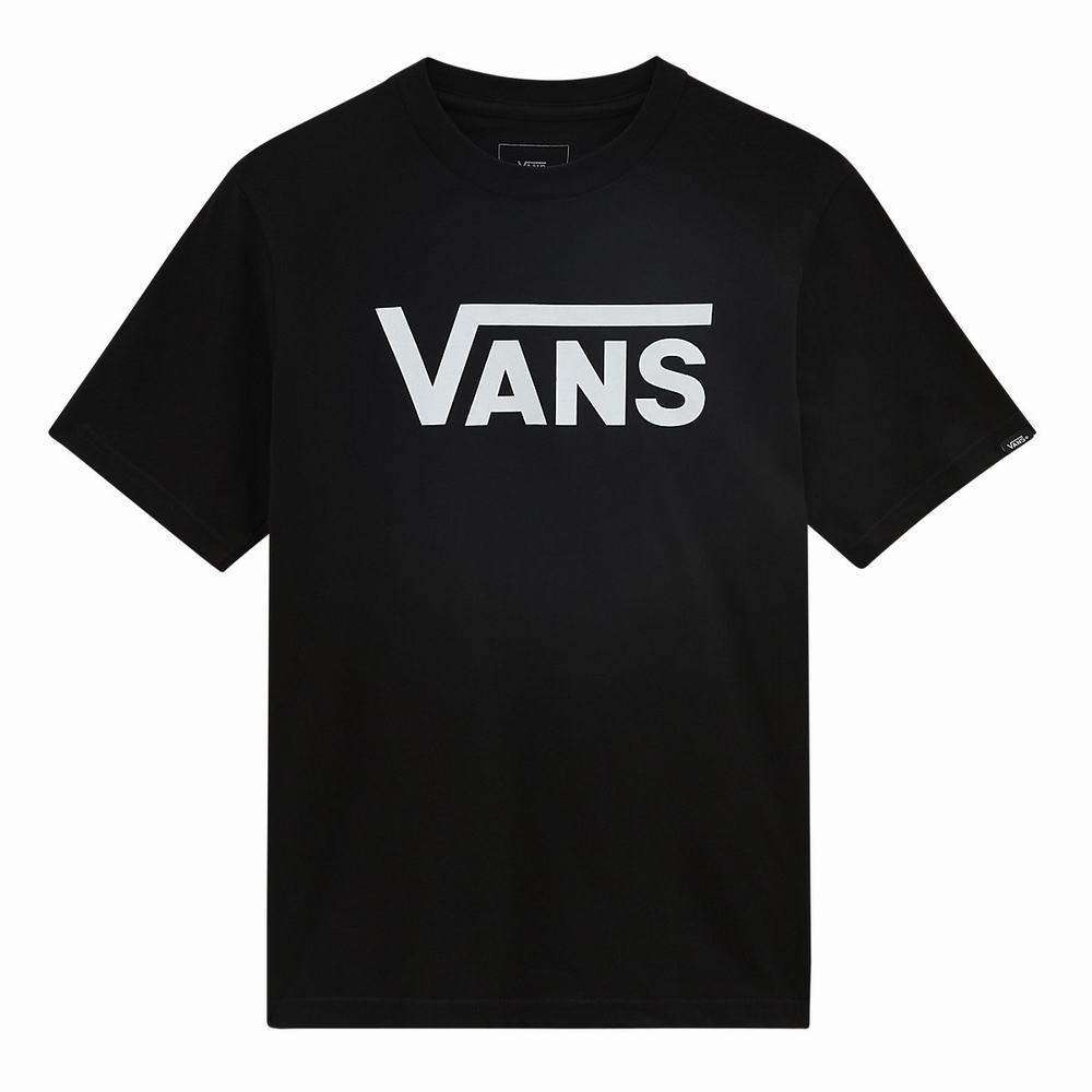 Kids' Vans Classic (8-14+ years) T Shirts Black / White | USA43807