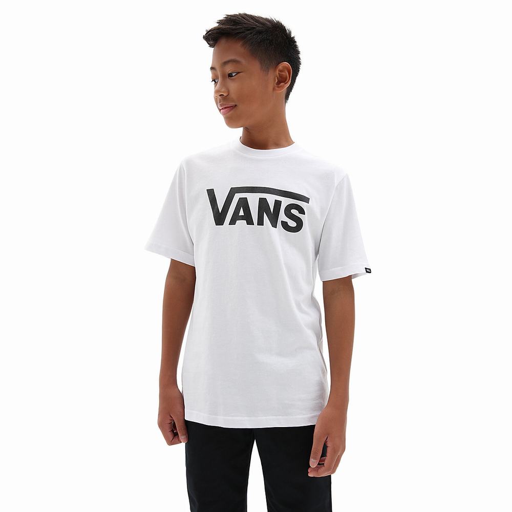 Kids\' Vans Classic (8-14+ years) T Shirts White | USA61087