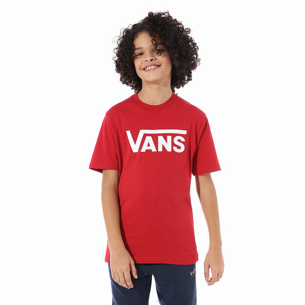 Kids\' Vans Classic (8-14 years) T Shirts Red | USA01952