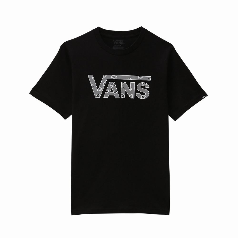 Kids' Vans Classic (8-14 years) T Shirts Black | USA28541