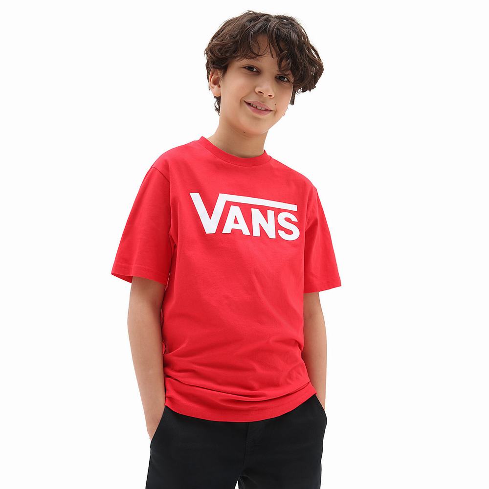 Kids\' Vans Classic (8-14 years) T Shirts Red | USA61703