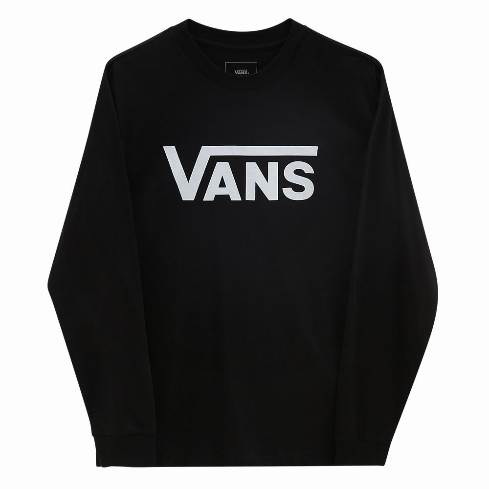 Kids' Vans Classic (8-14 years) T Shirts Black / White | USA72958