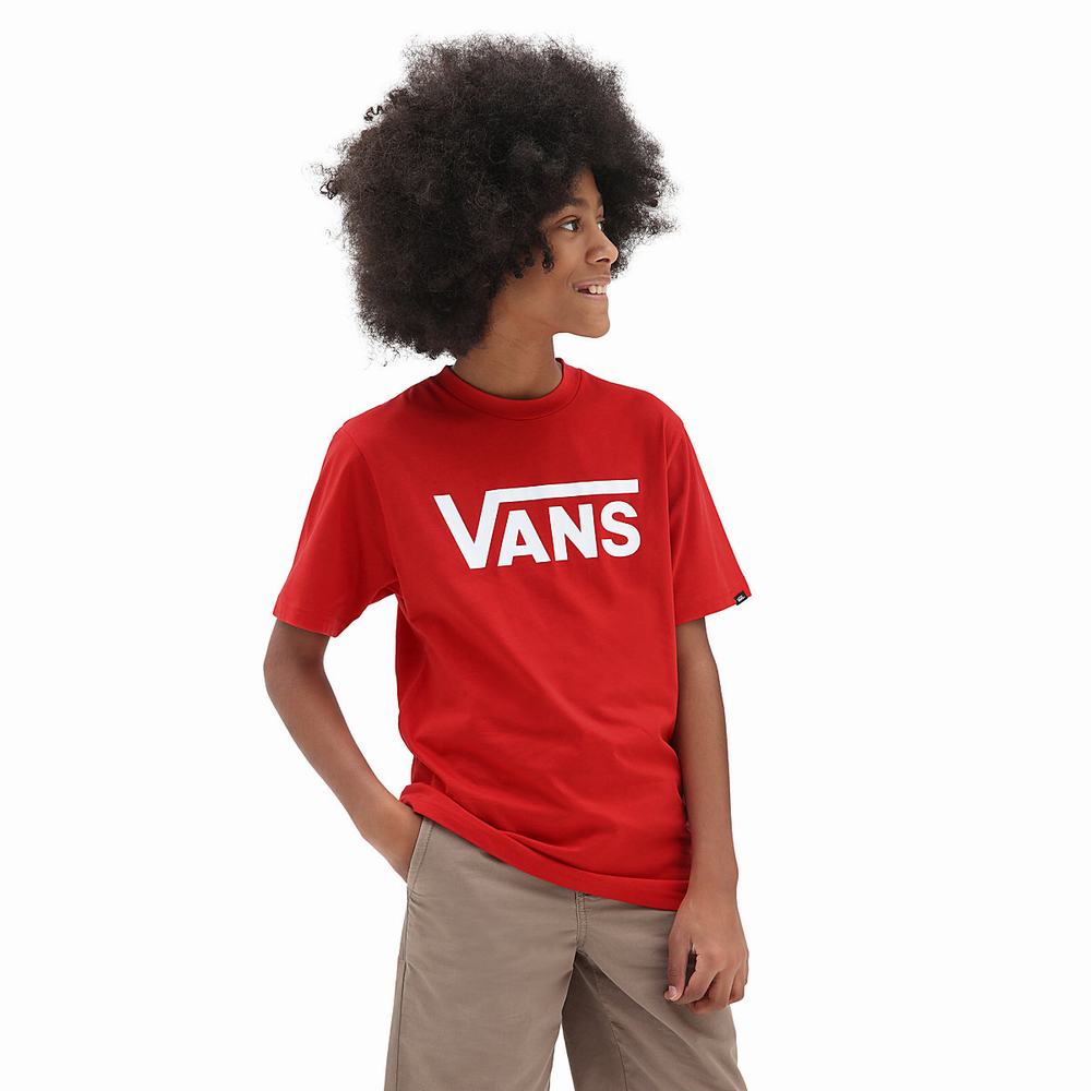 Kids\' Vans Classic (8-14 years) T Shirts Red | USA97430