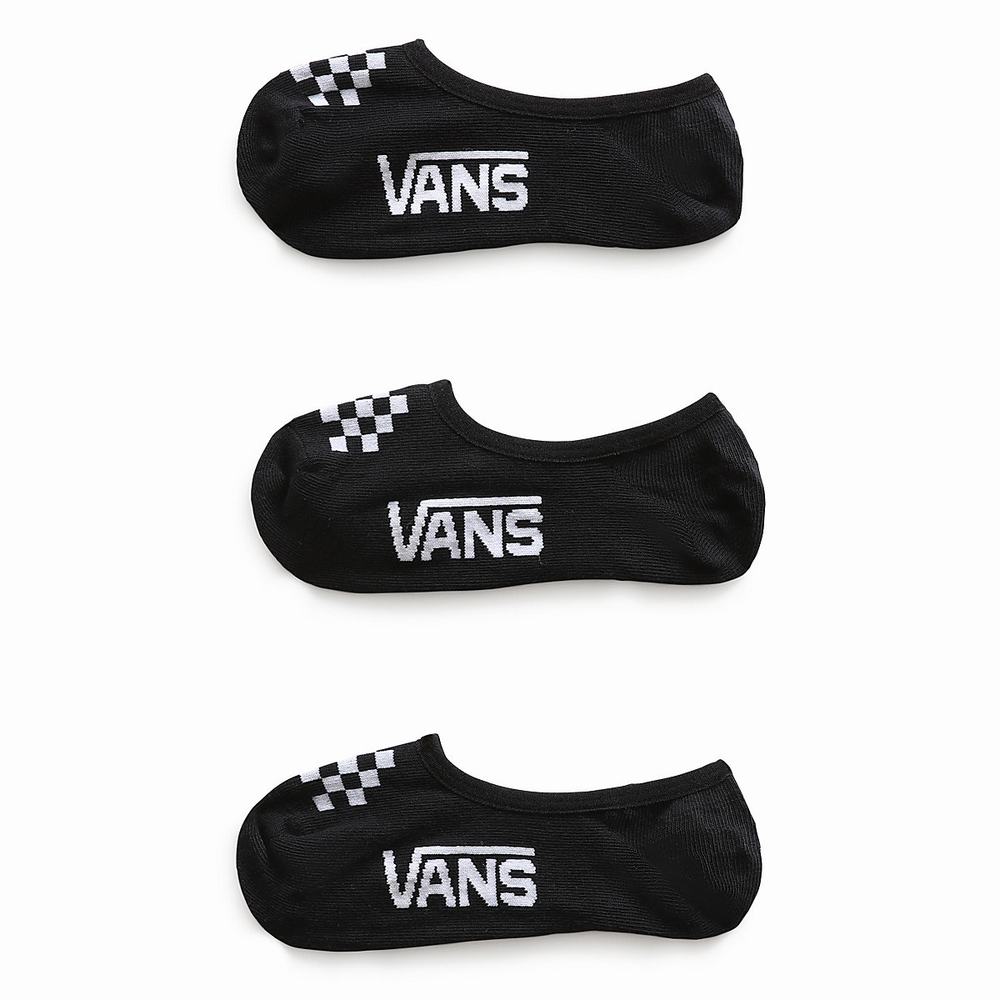 Kids\' Vans Classic Canoodle US 1-6 (3 pairs) Socks Black / White | USA72948