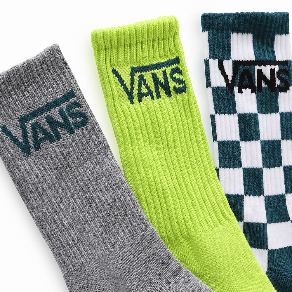 Kids' Vans Classic Crew (3 pairs) Socks Yellow / White | USA70615