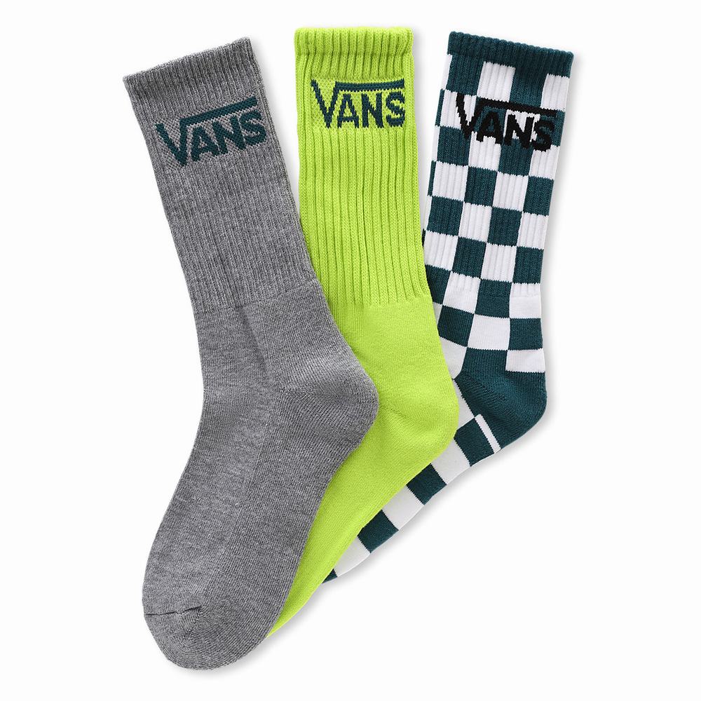 Kids\' Vans Classic Crew (3 pairs) Socks Yellow / White | USA70615