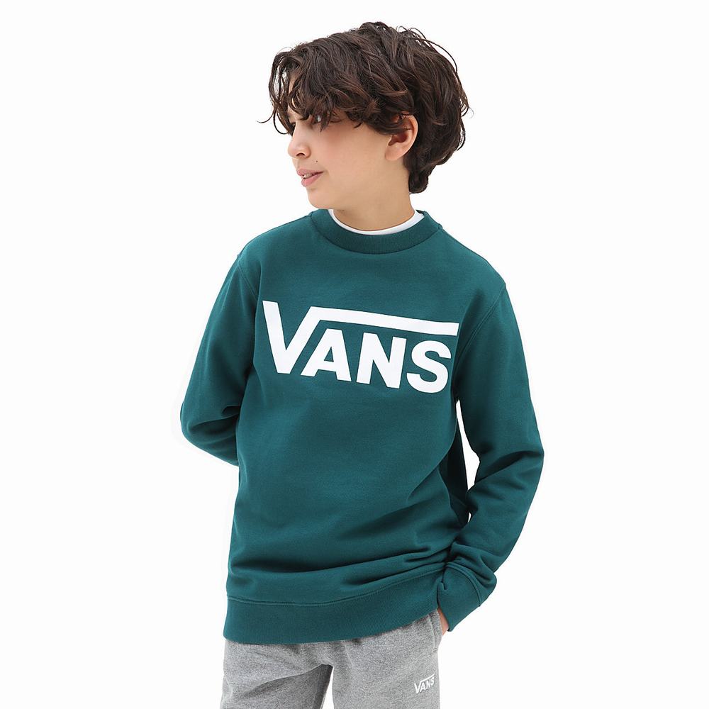 Kids\' Vans Classic Crew (8-14 years) Sweatshirts Blue | USA41290