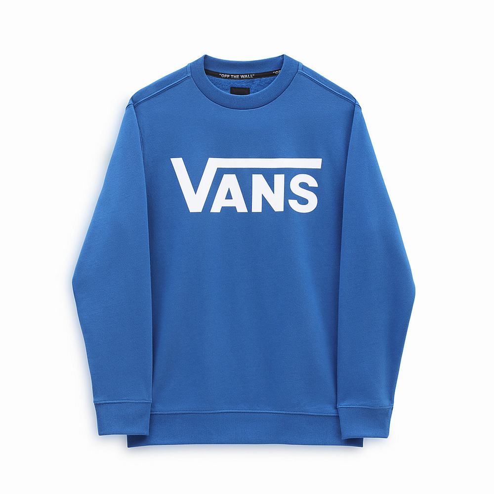 Kids\' Vans Classic Crew (8-14 years) Sweatshirts Blue | USA70526