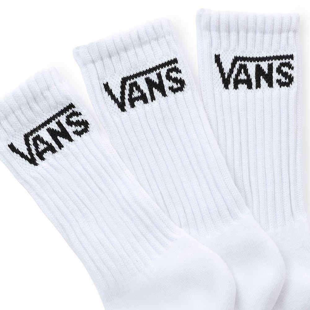 Kids' Vans Classic Crew US 10-13.5 (3 pairs) Socks White | USA85109