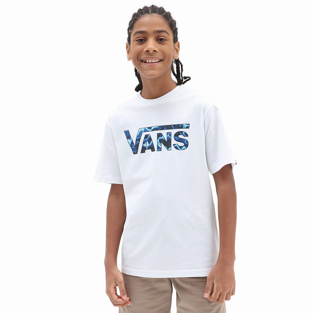 Kids\' Vans Classic Logo Fill (8-14 years) T Shirts White | USA71592