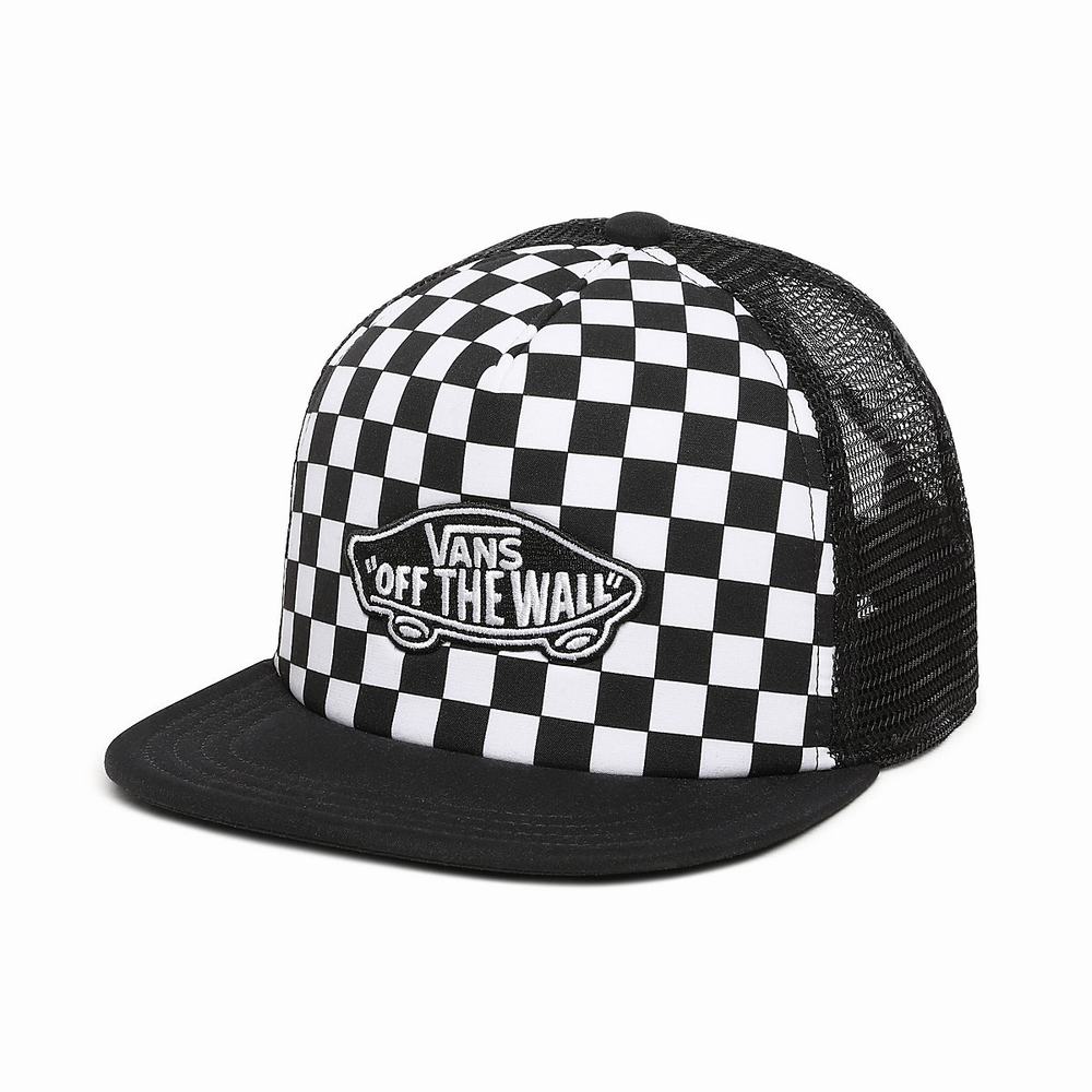 Kids' Vans Classic Patch Trucker Plus Hat (8-14+ years) Hats Black / White | USA58271