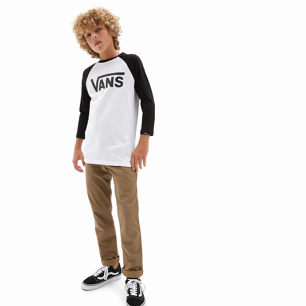 Kids' Vans Classic Raglan (8-14+ years) T Shirts White | USA07163