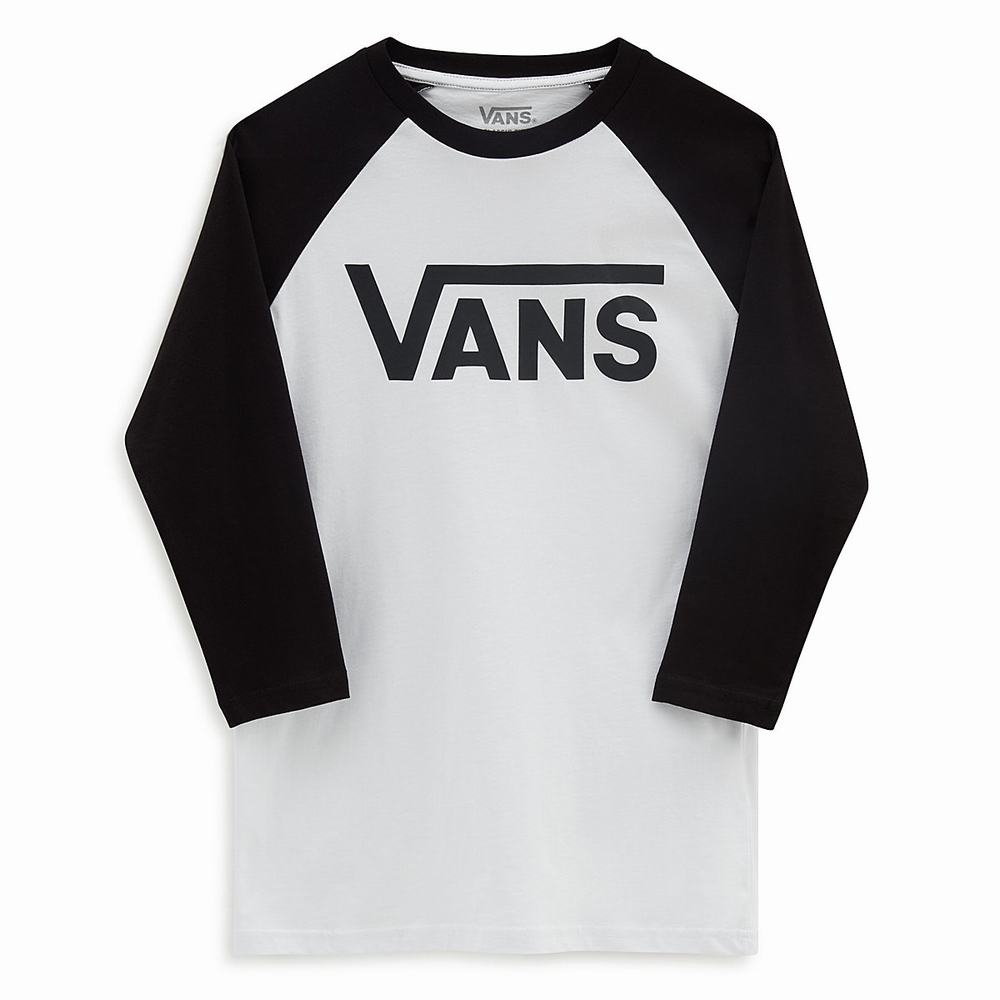 Kids' Vans Classic Raglan (8-14+ years) T Shirts White | USA07163