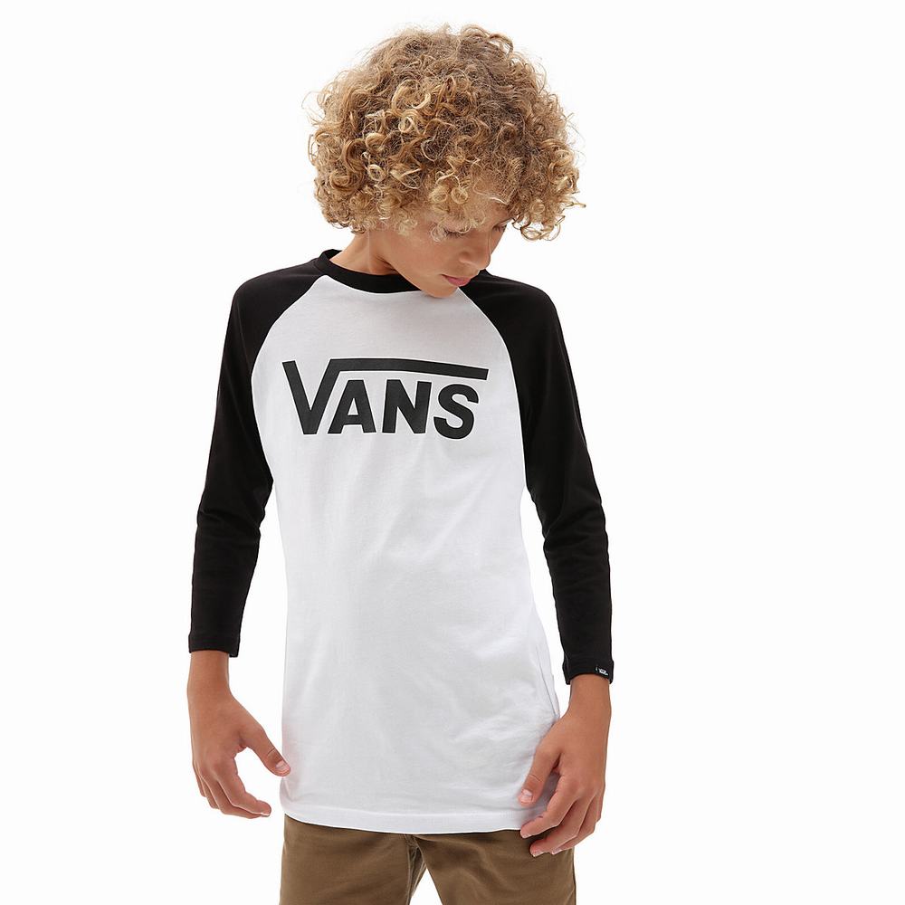 Kids\' Vans Classic Raglan (8-14+ years) T Shirts White | USA07163