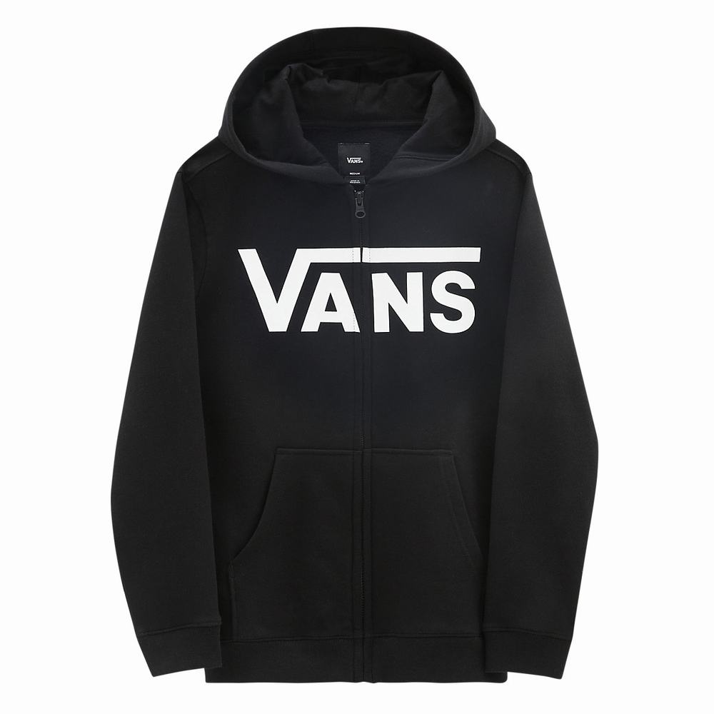 Kids' Vans Classic Zip (8-14+ years) Hoodie Black / White | USA84631