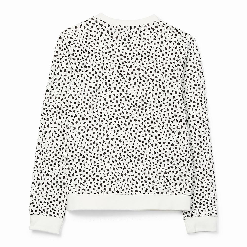 Kids' Vans Dalmatian Crew (8-14 years) Sweatshirts Black / White | USA37249