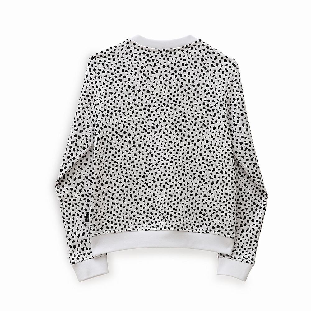 Kids' Vans Dalmatian Crew (8-14 years) Sweatshirts Black / White | USA37249