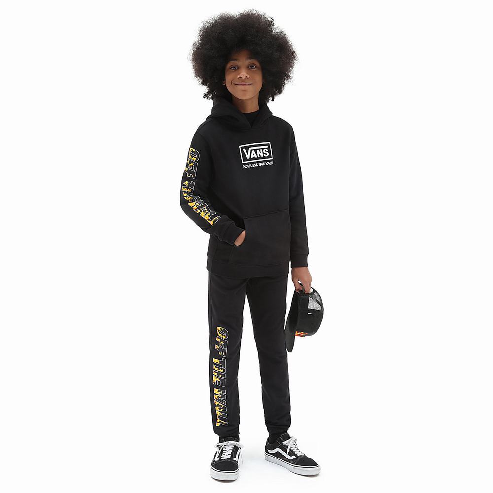 Kids' Vans Digi Flames (8-14 years) Hoodie Black | USA54210