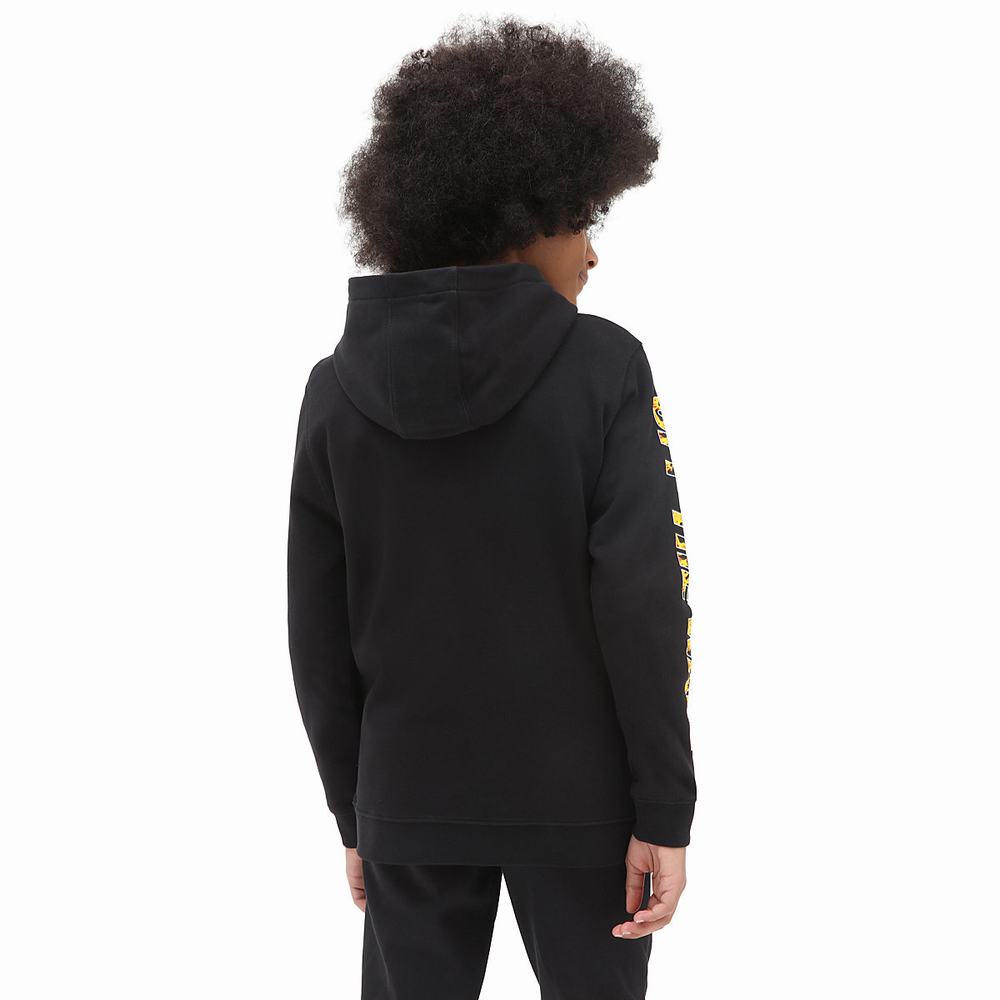 Kids' Vans Digi Flames (8-14 years) Hoodie Black | USA54210