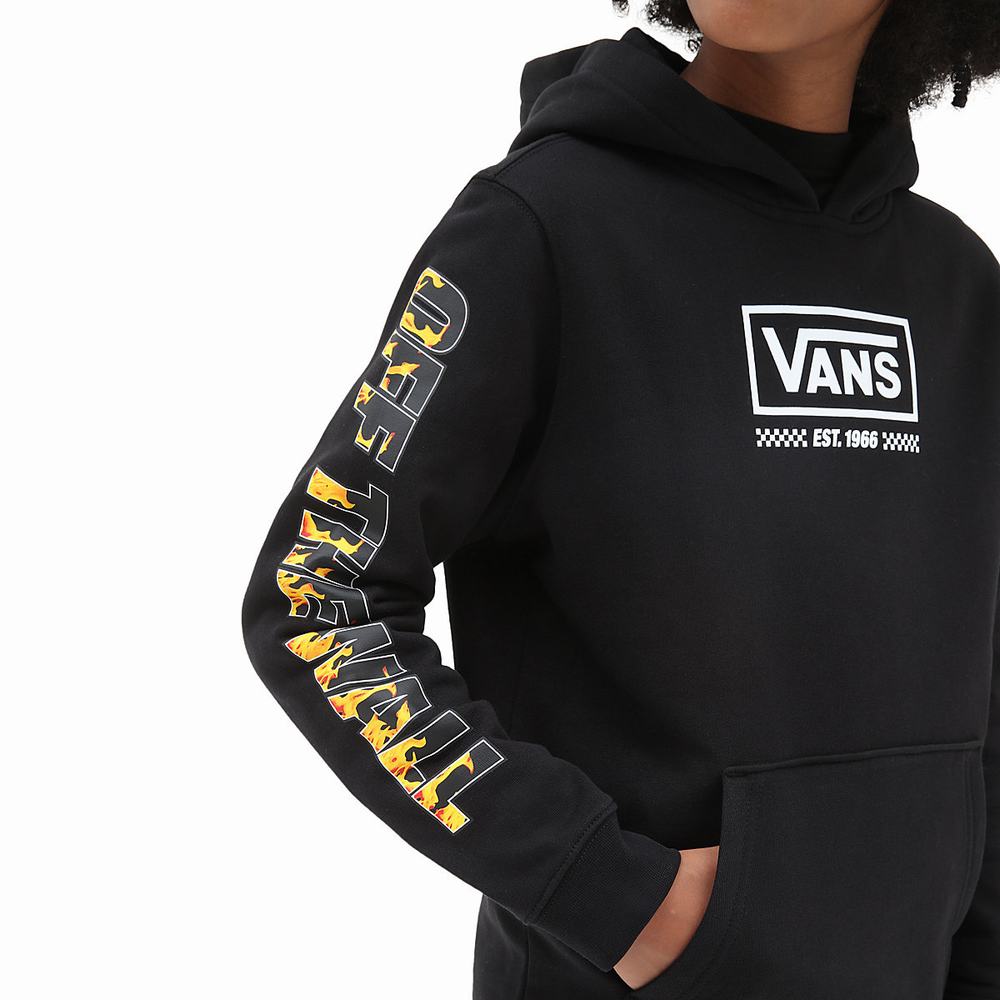 Kids' Vans Digi Flames (8-14 years) Hoodie Black | USA54210