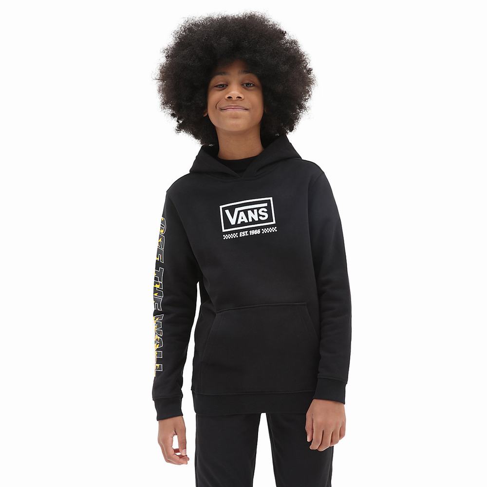 Kids\' Vans Digi Flames (8-14 years) Hoodie Black | USA54210