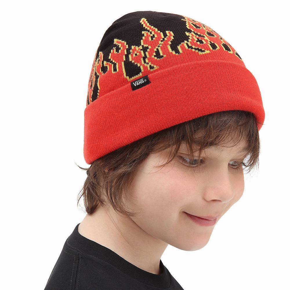 Kids' Vans Digi Flames Beanie Black | USA15697