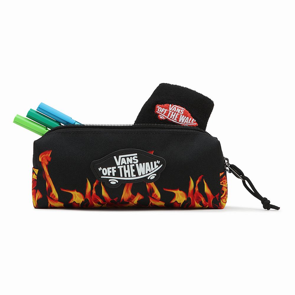 Kids' Vans Digi Flames OTW Pencil Pouch Pouch Black | USA05782