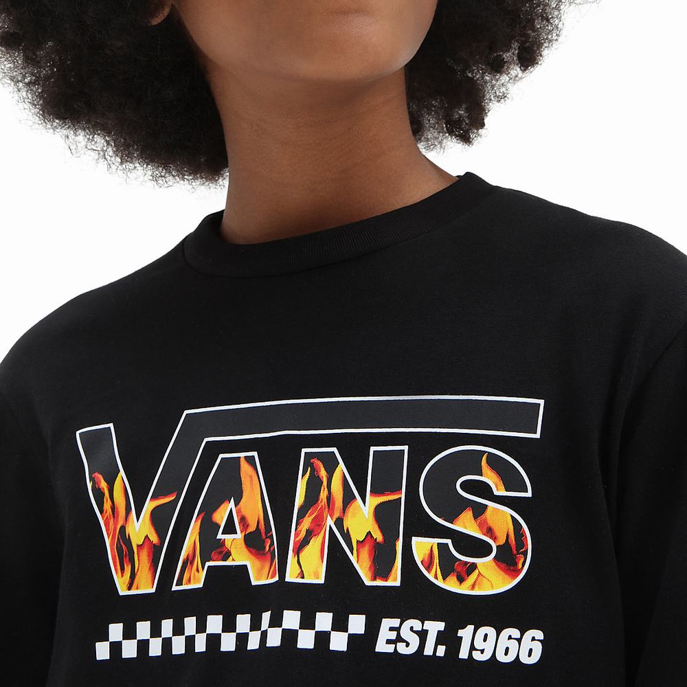 Kids' Vans Digi Flames Twofer (8-14 years) T Shirts Black | USA10567